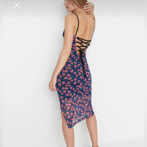 Tulle backless dress, split thigh, size S - Picture 3 of 5